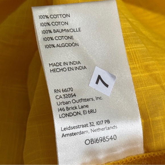 By Anthropologie MEDIUM Mustard Yellow Babydoll Top - Picture 8 of 10